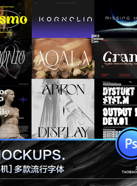 3SD3十一套潮流手写机能酸性非无衬线PSAI英文字体安装包设计素材