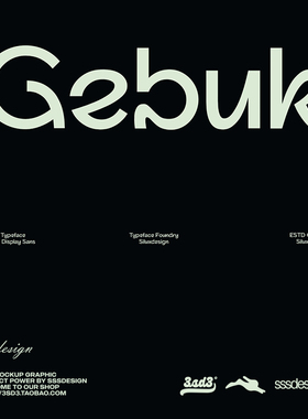 3SD3抽象高级简约好看的艺术不规则潮流先锋大标题PSAI英文字体包