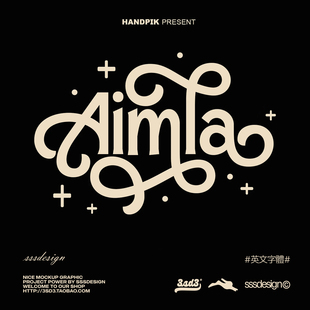 3SD3梦幻杂质婚礼艺术不规则装饰花体时尚杂志风格PSAI英文字体包