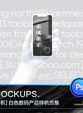 3SD3简约白色苹果IPHONE数码产品IPAD智能贴图UI展示样机设计素材