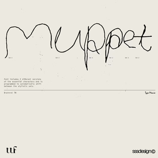 3SD3 随意轻松粗糙儿童手写铅笔艺术不规则涂鸦PROCREATE英文字体