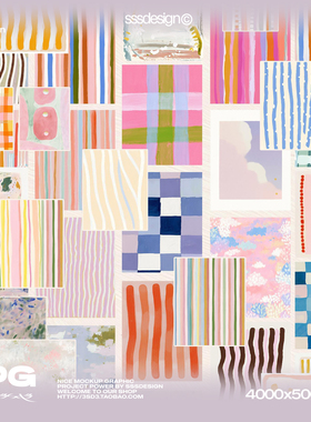 3SD3抽象艺术油画肌理肌理条纹格子格子无缝拼接背景JPG图片素材