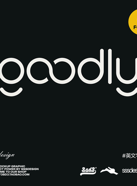 3SD3高级高端个性好看圆形圆角企业品牌英文字体包/ai/ps/Win/Mac