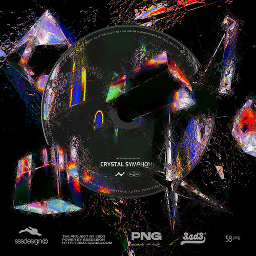 3SD3暗黑酸性说唱朋克摇滚飞溅颗粒液态玻璃质感抽象水晶立体图形