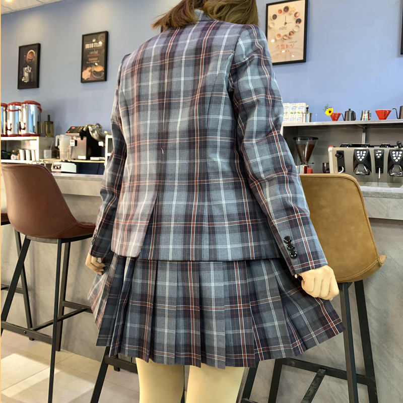 JK制服jk灰色格裙日系学院女生
