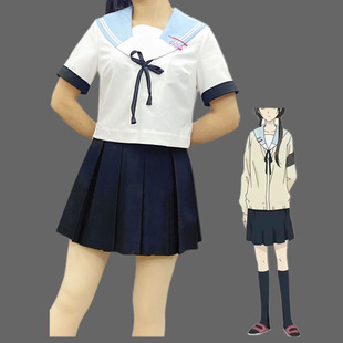 定制JK水手服箱褶裙动漫ReLife 日代千鹤cos服显瘦显高显白显腿长