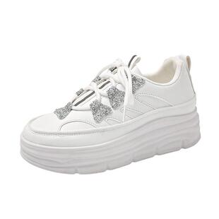 新款 小白鞋 学生鞋 潮鞋 休闲鞋 亮片春秋季 板鞋 女鞋 厚底内增高时尚