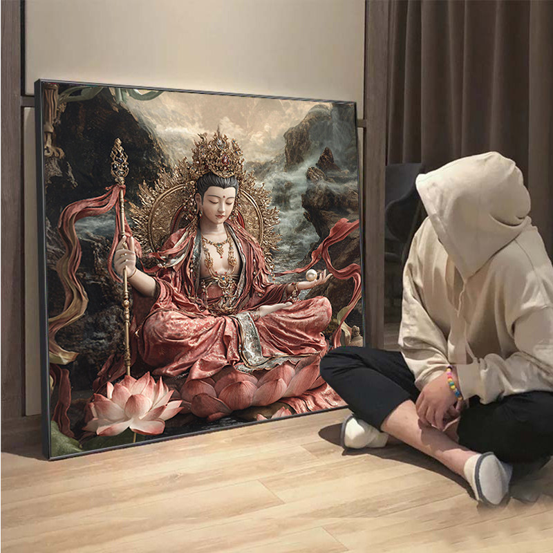 藏顶菩萨钻石画2025全新手工5D粘钻丝线全绣十字绣客厅装饰挂画,居家布艺,钻石绣,淘宝优惠券,粉丝福利购,淘宝优惠卷