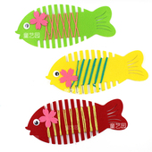 亲子作品不织布绕线鱼游戏幼儿园儿童diy手工制作材料包创意玩具