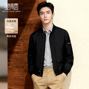 新款 轻薄棒球领夹克2025年秋季 圣得西男士 棉服潮 内里夹棉