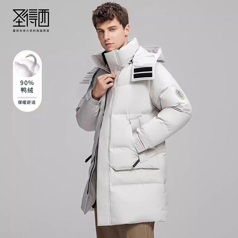 圣得西中长款保暖厚羽绒服