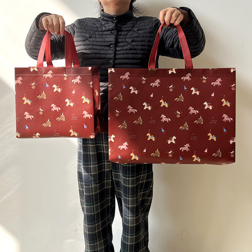 【彩虹马-无纺布袋】（防水防油）服装店袋子 礼品袋子 外卖袋子