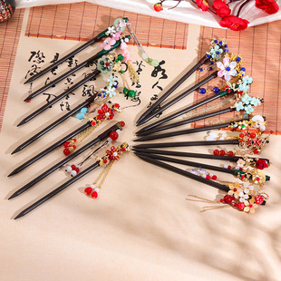 30支装古风发簪中式旗袍汉服配饰步摇挽发盘发饰品手工木簪盲盒