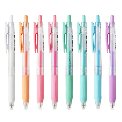 斑马zebra JJ15牛奶色彩色按动中性笔水笔清新柔色手账签字笔