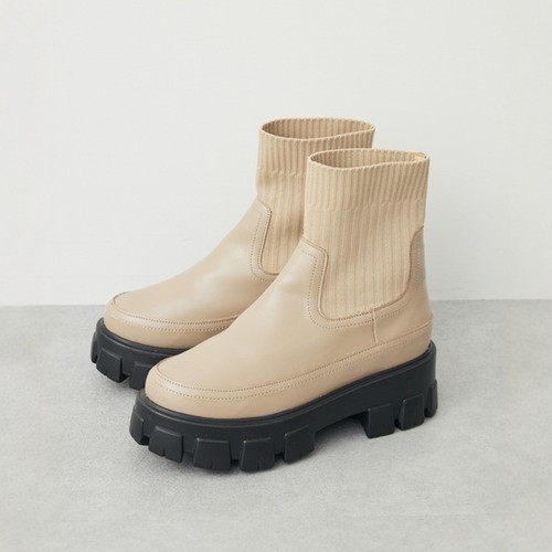 日系复古新品针织靴袜靴弹力靴圆