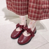 小皮鞋 仙女风蝴蝶结一字带日系女单鞋 玛丽珍鞋 复古小红鞋 法式