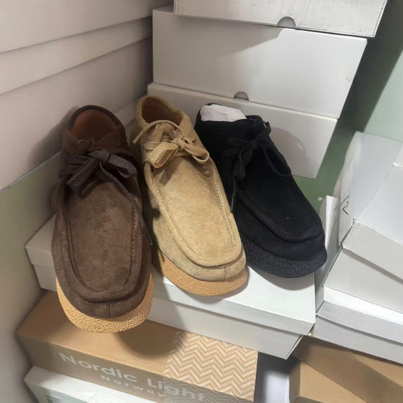 日系复古老钱风森系休闲鞋系带勃肯鞋女厚底圆头袋鼠鞋低帮德比鞋