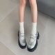 日系复古英伦风ins热蝴蝶结厚底增高显瘦玛丽珍鞋 浅口单鞋 女