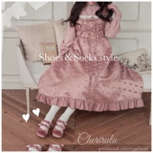 合作联名款 lo鞋 复古洛丽塔lolita丝绒蝴蝶结日系女单鞋 玛丽珍鞋