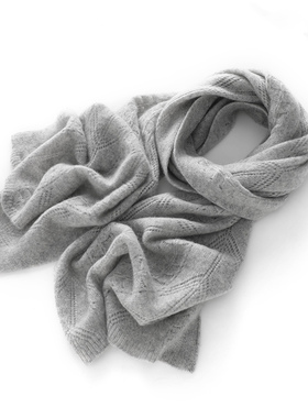 ZX-10003高支纯山羊绒混纺带钻格子围巾高支羊毛