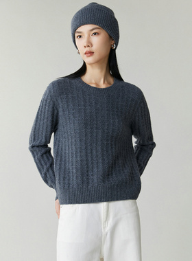 ZS6040-女26支纯绒双股2绞2扭花圆领