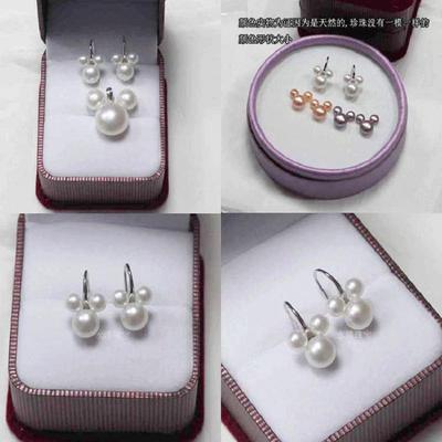 气质淡水珍珠米奇耳环纯银小众
