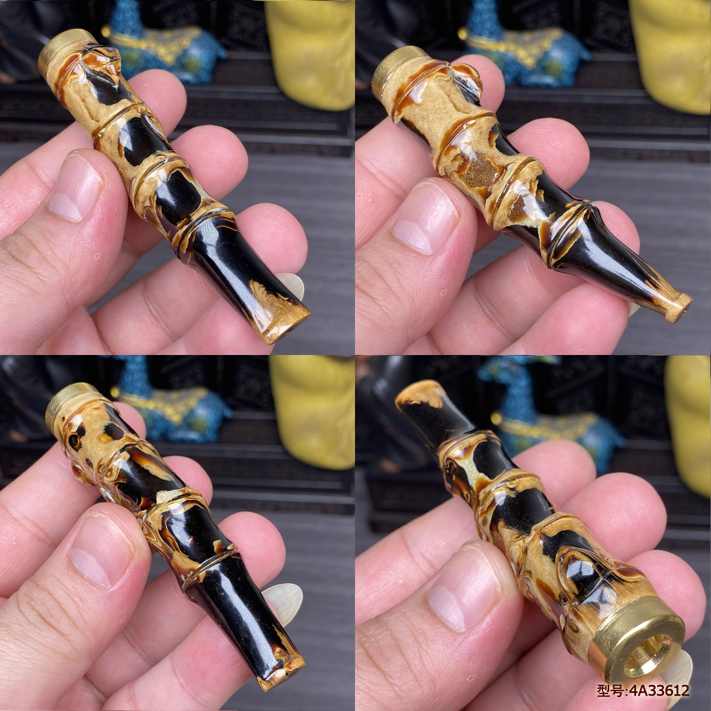 天然保真海柳烟嘴竹节造型
