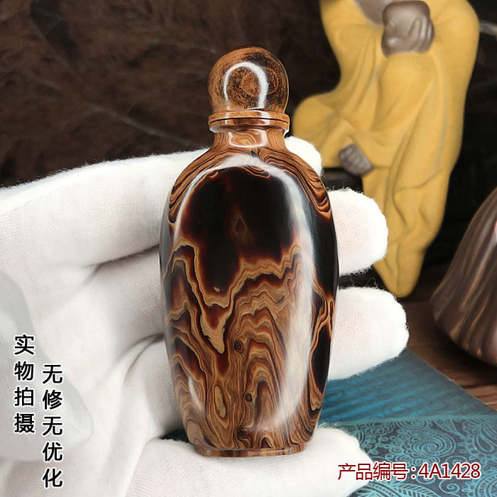 黑珊瑚文玩海柳鼻烟壶摆件纯手工制作精雕细琢中国特色礼品包邮