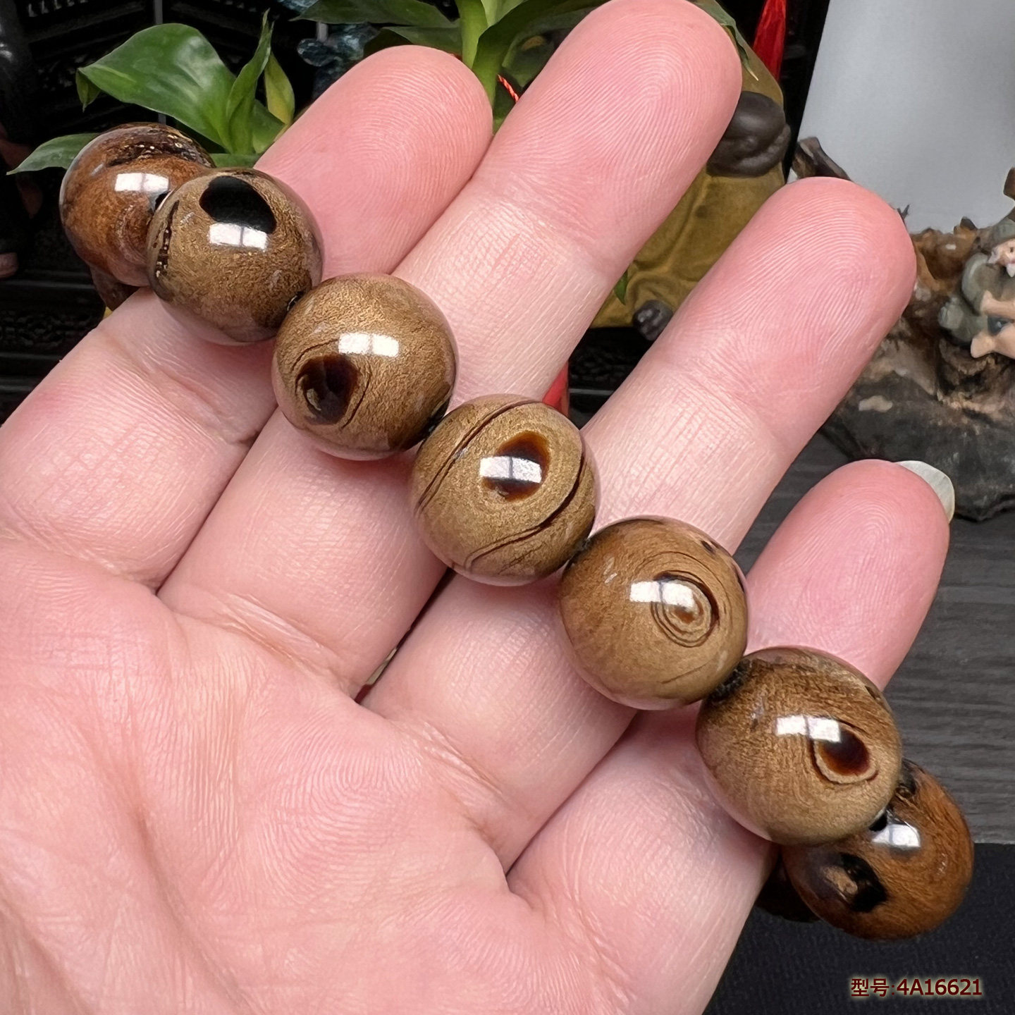 保真天然海柳16mm天眼纹佛珠
