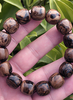 天然保真血柳海柳手串男女士情侣父母佛珠桶珠14x14mm血泊纹包邮