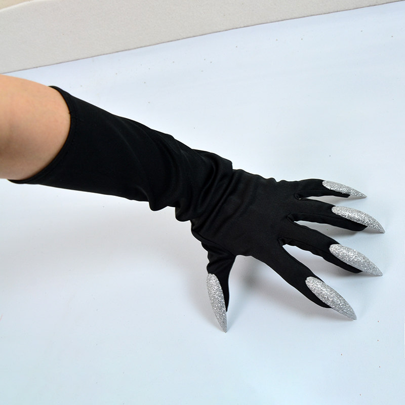 小猫动物爪子手套白骷髅万圣节舞会装扮道具酒吧派对演出骨头五指