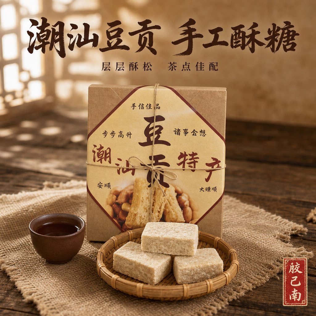 潮汕豆贡手工酥糖层层酥松