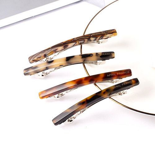 法国窄版长款一字夹边夹顶夹女