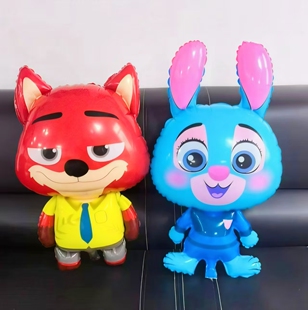 疯狂动物城造型气球 小狐狸尼克 兔子警官飘空气球批发