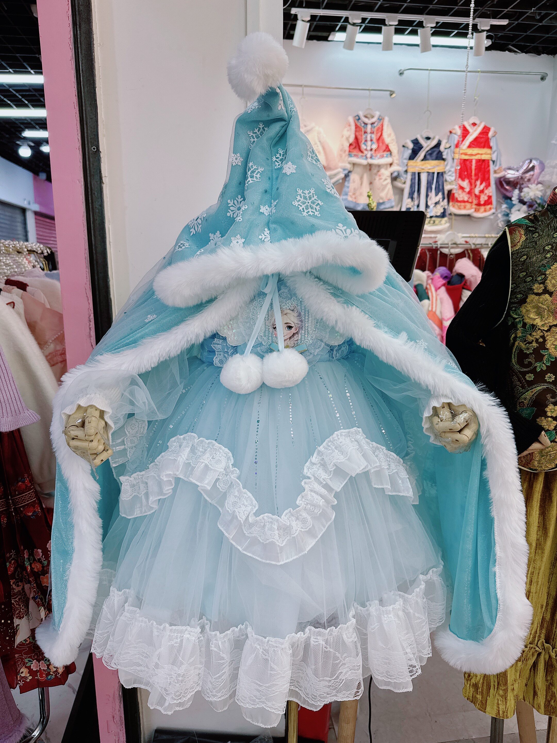 儿童冬装斗篷艾莎裙子女童洛丽塔公主裙2025连衣裙冬款生日礼服裙