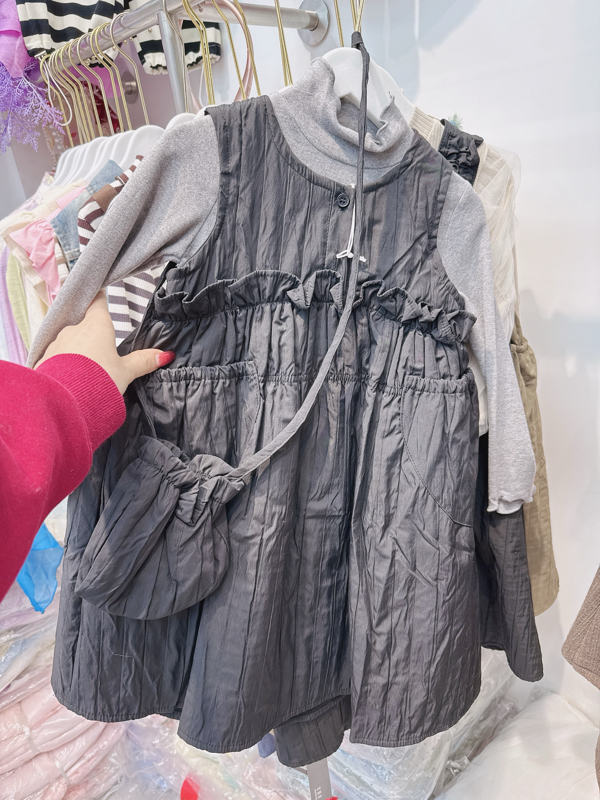 2025春秋新款韩版女童宝宝淑女洋气背心裙儿童气质优雅公主连衣裙