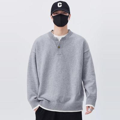 拼接宽松轻奢打底衫长袖亨利领