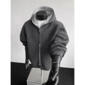 秋冬季 夹克外套上衣 卫衣男潮牌重磅拉链帽衫 美式 拼色加厚连帽开衫