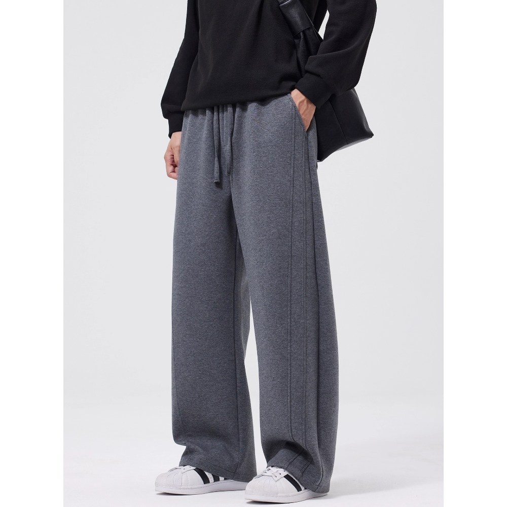 秋冬重磅加绒休闲裤阔腿裤男卫裤