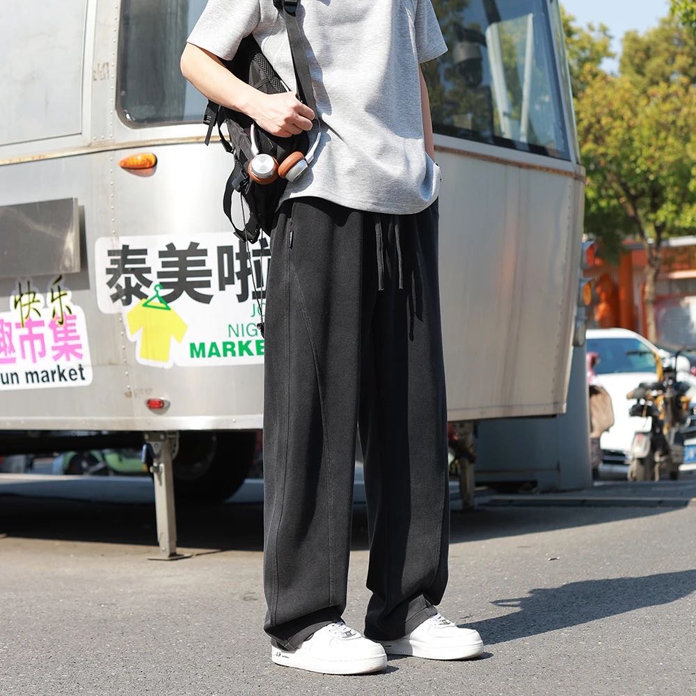 春秋季男生慵懒风重磅直筒卫裤男