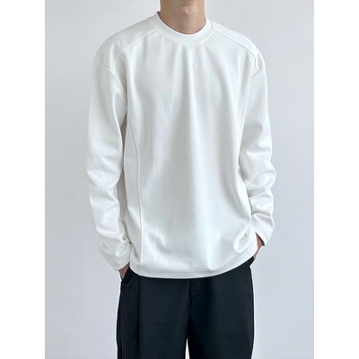 美式复古纯棉360G正肩长袖t恤男