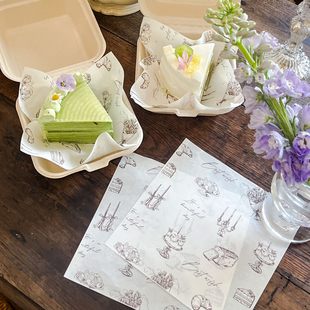 法式防油纸垫纸油炸吸油汉堡面包餐盘纸三明治食品级烘焙包装纸
