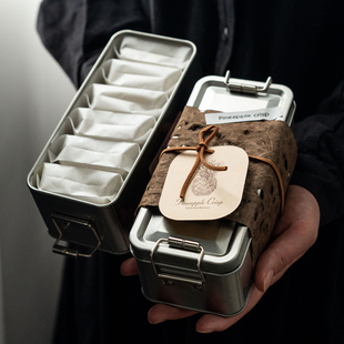 新款凤梨酥包装盒锁扣长方马口铁盒绿豆糕空盒子曲奇饼干伴手礼