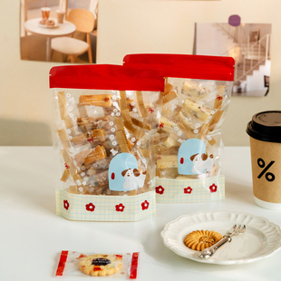2025新款饼干糖果包装袋圣诞节烘焙曲奇透明自立袋牛轧糖密封袋子