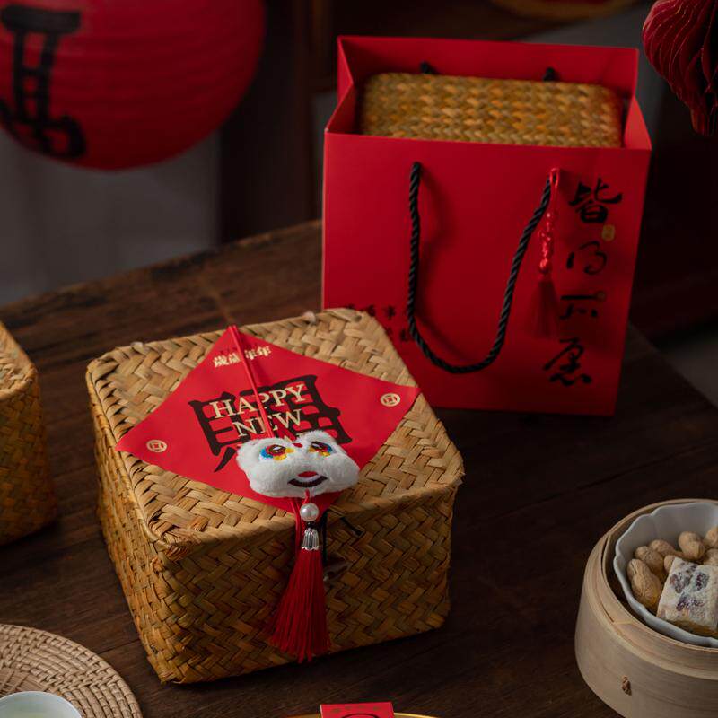 2026草编马年新年包装盒年货礼盒烘焙饼干糖果茶叶文创伴手礼盒子,包装,年货礼品包装,淘宝优惠券,粉丝福利购,淘宝优惠卷