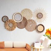 饰品侘寂风 挂件装 日式 拉菲草手工草编挂饰墙饰壁挂饰民宿背景墙