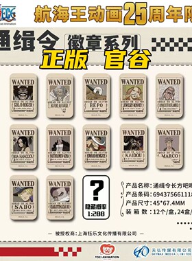 海贼王 通缉令正版徽章第二弹盲盒25周年限定 谷子吧唧周边万事屋