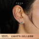 TWOR缇坞 碎梦结晶s925纯银耳饰女白水晶翅膀耳钉精致小巧耳饰