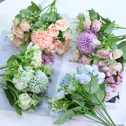 仿真花小把花束单支花绢布