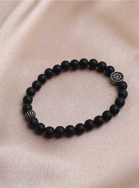 日韩女石头珠复古手镯手串